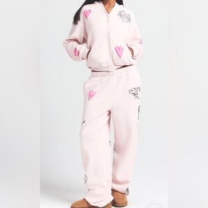 SKIMS Cotton Fleece Zip Up Hoodie & Straight Leg Pant